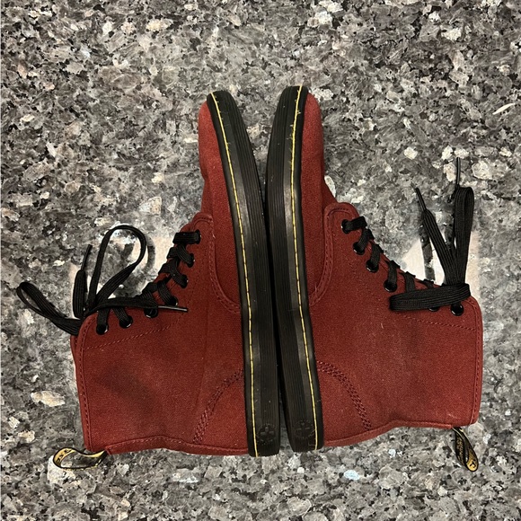 Dr Martens Shoreditch Boot - Cherry Red Canvas - Picture 6 of 9